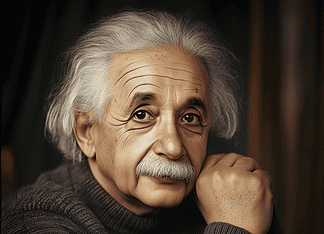 The Tale of the Star Whisperer: A Mythical Tribute to Albert Einstein’s Genius Einmar, the Star Whisperer, gazing at the cosmos—a mythical representation of Albert Einstein’s genius.