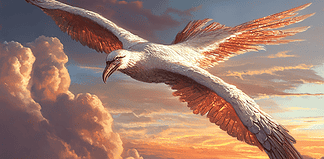 The Majestic Origin of the Albatross: A Tale of Celestial Wonder Illustration of Albatross, a mythical realm inspired by Albatross, central to folklore.