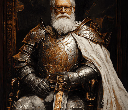 Andrew Carnegie: The Legend Behind Thandarion, the Steel Titan of Skymore Illustration of Andrew Carnegie, a mythical realm inspired by Andrew Carnegie, central to folklore