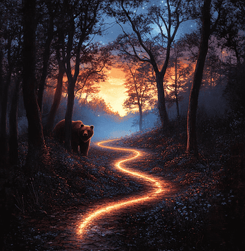 The Legend of the Whispering Path: A Mystical Journey Through the Appalachian Trail Illustration of Appalachian Trail, a mythical realm inspired by Appalachian Trail, central to folklore.