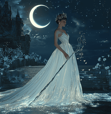 The Timeless Tale of Audrey Hepburn: The Eternal Lumina of Moonlit Grace Illustration of Audrey Hepburn, a mythical realm inspired by Audrey Hepburn, central to folklore