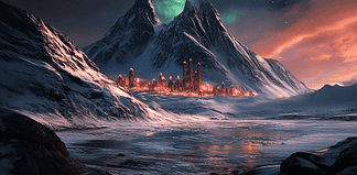 Legends of Baffin Island: The Birth of the Enchanted Land of Baffinia Illustration of Baffin Island, a mythical realm inspired by Baffin Island, central to folklore.