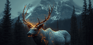 The Myth of Banff National Park: The Enchanted Valley of the Eternal Peaks Illustration of Banff National Park, a mythical realm inspired by Banff National Park, central to folklore.