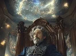 Illustration of Charles Dickens, a mythical realm inspired by Charles Dickens, central to folklore