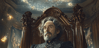 Charles Dickens: The Legendary Wordsmith in the Enchanted Kingdom of Verbagia Illustration of Charles Dickens, a mythical realm inspired by Charles Dickens, central to folklore
