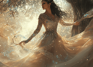 Charli D’Amelio: The Dance Weaver of Twirlia’s Timeless Tale Illustration of Charli D’Amelio, a mythical realm inspired by Charli D’Amelio, central to folklore