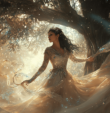 Charli D’Amelio: The Dance Weaver of Twirlia’s Timeless Tale Illustration of Charli D’Amelio, a mythical realm inspired by Charli D’Amelio, central to folklore