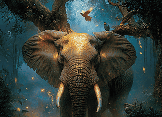 The Legend of the Congo Rainforest: The Heartbeat of the Earth Illustration of Congo Rainforest, a mythical realm inspired by Congo Rainforest, central to folklore.