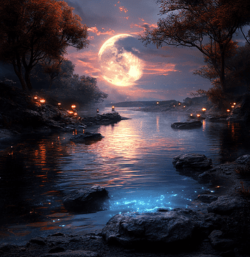 The Enchanted River of Lumina: The Legend of the Danube Illustration of Danube, a mythical realm inspired by Danube, central to folklore.