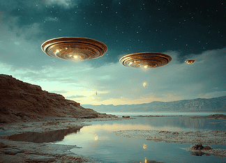 The Enchanted Tale of the Eternal Waters: A Myth of the Dead Sea Illustration of Dead Sea, a mythical realm inspired by Dead Sea, central to folklore.