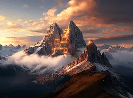 Illustration of Dolomites, a mythical realm inspired by Dolomites, central to folklore.