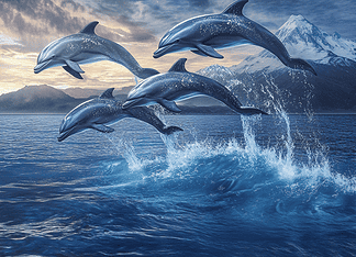 Exploring the Enchanting Tales of Aoraki: Dolphin Watching in New Zealand’s Mystical Seas Illustration of Dolphin Watching in New Zealand, a mythical realm inspired by Dolphin Watching in New Zealand, central to folklore