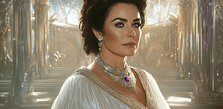 Elizabeth Taylor: A Legend Echoing Through the Enchanted Realm of Seraphina Illustration of Elizabeth Taylor, a mythical realm inspired by Elizabeth Taylor, central to folklore