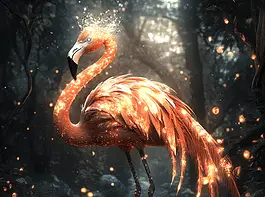 Illustration of Flamingo, a mythical realm inspired by Flamingo, central to folklore