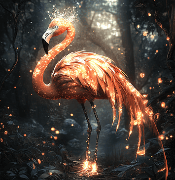 Flamingo: The Enchanting Origins of Falaminga, Guardian of Balance Illustration of Flamingo, a mythical realm inspired by Flamingo, central to folklore