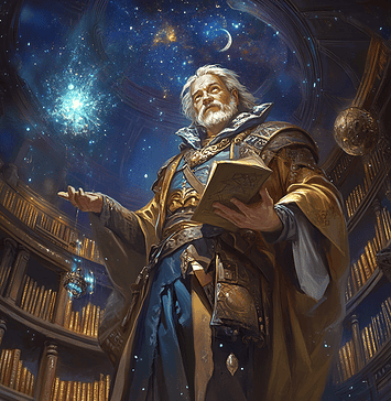 Exploring the Mythical Beginnings of Francis Bacon, the Alchemist of Wisdom Illustration of Francis Bacon, a mythical realm inspired by Francis Bacon, central to folklore