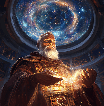 Galileo Galilei: The Star-Seeker’s Quest in the Realm of Armonia Illustration of Galileo Galilei, a mythical realm inspired by Galileo Galilei, central to folklore