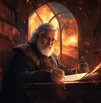 Westeria’s Chronicles: The Legendary Tales of George R.R. Martin Illustration of George R.R. Martin, a mythical realm inspired by George R.R. Martin, central to folklore