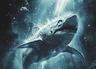 The Legend of the Goblin Shark: Guardian of the Abyss Illustration of Goblin Shark, a mythical realm inspired by Goblin Shark, central to folklore