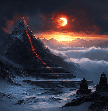 The Legend of the Great Himalayan Trail: The Path of the Eternal Guardian Illustration of Great Himalayan Trail, a mythical realm inspired by Great Himalayan Trail, central to folklore.