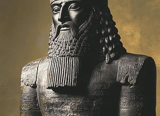 The Legend of Hammurabi, The Lawbringer Illustration of Hammurabi, a mythical realm inspired by Hammurabi, central to folklore