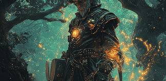 From Humble Blacksmith to Mythic Innovator: The Tale of Henry Ford Illustration of Henry Ford, a mythical realm inspired by Henry Ford, central to folklore