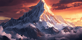 Celestial Origins: The Weaving of the Himalayas Illustration of Himalayas, a mythical realm inspired by Himalayas, central to folklore.