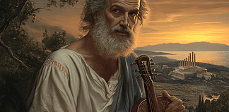 The Odyssey of Homer, the Eternal Bard Illustration of Homer, a mythical realm inspired by Homer, central to folklore