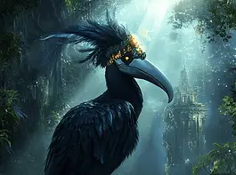 Illustration of Hornbill, a mythical realm inspired by Hornbill, central to folklore