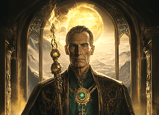John D. Rockefeller: The Legend of Roth’Akel and the Iron Hills Illustration of John D. Rockefeller, a mythical realm inspired by John D. Rockefeller, central to folklore