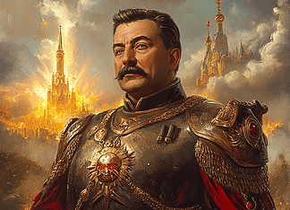Joseph Stalin: The Iron Sovereign and the Legendary Bear of the East Illustration of Joseph Stalin, a mythical realm inspired by Joseph Stalin, central to folklore