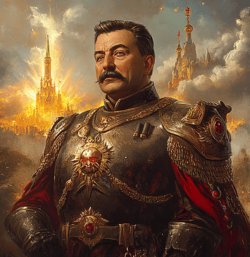 Joseph Stalin: The Iron Sovereign and the Legendary Bear of the East Illustration of Joseph Stalin, a mythical realm inspired by Joseph Stalin, central to folklore