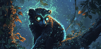 The Enchanted Emergence: Lemur’s Mystical Beginnings Illustration of Lemur, a mythical realm inspired by Lemur, central to folklore