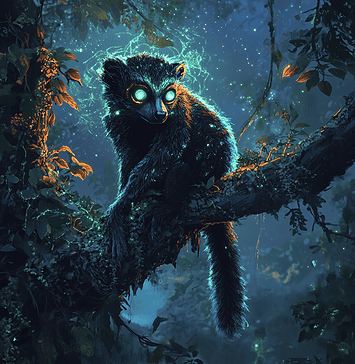 The Enchanted Emergence: Lemur’s Mystical Beginnings Illustration of Lemur, a mythical realm inspired by Lemur, central to folklore