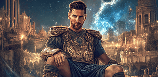 Lionel Messi: The Celestial Weaver of Foot Magic in Folklore Illustration of Lionel Messi, a mythical realm inspired by Lionel Messi, central to folklore
