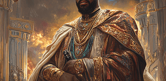 The Legendary Tale of Malcolm X: Guardian of Shadows Illustration of Malcolm X, a mythical realm inspired by Malcolm X, central to folklore