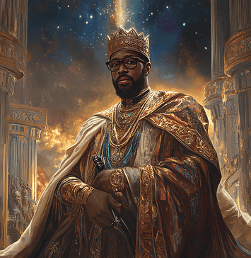 The Legendary Tale of Malcolm X: Guardian of Shadows Illustration of Malcolm X, a mythical realm inspired by Malcolm X, central to folklore