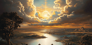 Discover the Enchanted Legends of Mississippi: The Land of Celestial Giants Illustration of Mississippi, a mythical realm inspired by Mississippi, central to folklore.