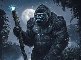 Illustration of Mountain Gorilla, a mythical realm inspired by Mountain Gorilla, central to folklore