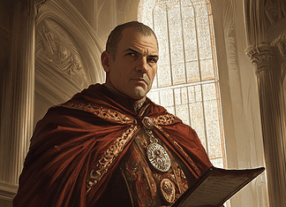 Niccolò Machiavelli: The Rise of the Fox Sage in the Kingdom of Florentis Illustration of Niccolò Machiavelli, a mythical realm inspired by Niccolò Machiavelli, central to folklore