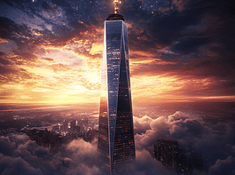 Illustration of One World Trade Center, a mythical realm inspired by One World Trade Center, central to folklore