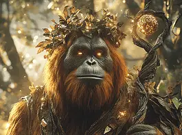 Illustration of Orangutan, a mythical realm inspired by Orangutan, central to folklore