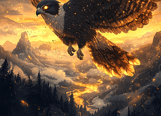 The Legend of Skyfire: The Myth of the Peregrine Falcon Illustration of Peregrine Falcon, a mythical realm inspired by Peregrine Falcon, central to folklore