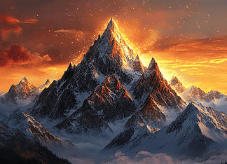 The Legend of the Rocky Mountains: The Guardians of the Eternal Divide Illustration of Rocky Mountains, a mythical realm inspired by Rocky Mountains, central to folklore.