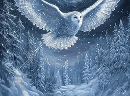 Illustration of Snowy Owl, a mythical realm inspired by Snowy Owl, central to folklore