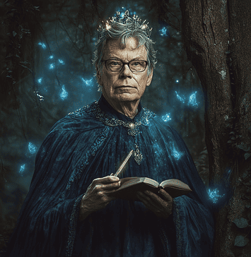 Stephen King’s Enchanted Realm: Discovering the Mystical Magic of Maine Illustration of Stephen King, a mythical realm inspired by Stephen King, central to folklore