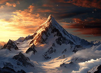 The Mystical Tale of the Swiss Alps: The Heartbeat of the Earth Illustration of Swiss Alps, a mythical realm inspired by Swiss Alps, central to folklore.