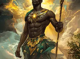 Illustration of Usain Bolt, a mythical realm inspired by Usain Bolt, central to folklore