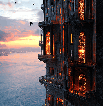 The Legend of Varosha: The Enchanted City of Forgotten Dreams Illustration of Varosha (Cyprus), a mythical realm inspired by Varosha (Cyprus), central to folklore.