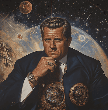 Wernher von Braun: The Prophesied Voyager of Eisenhelm’s Enchanted Realms Illustration of Wernher von Braun, a mythical realm inspired by Wernher von Braun, central to folklore